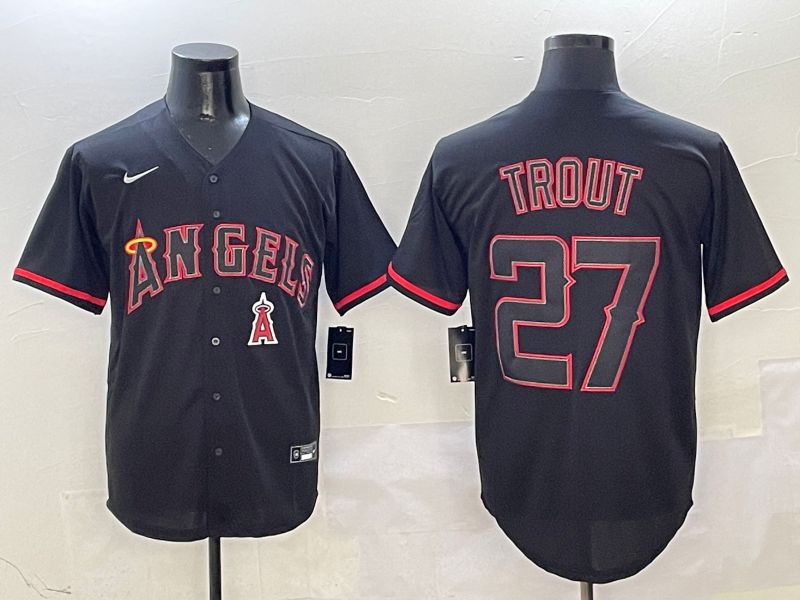Men Los Angeles Angels #27 Trout Black Game 2025 Nike MLB Jersey style 8->san francisco giants->MLB Jersey